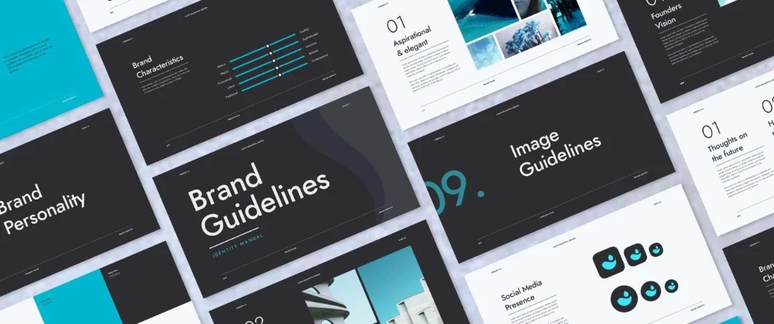 A manual represents the brand guideline strategy and brand personality thoughts for the future.